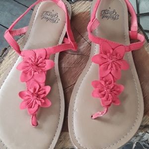 Faded glory orange flower sandals
